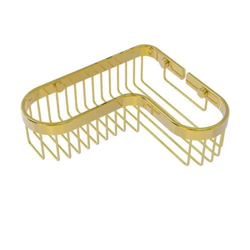 Allied Brass Corner Toiletry Shower Basket in Polished Brass