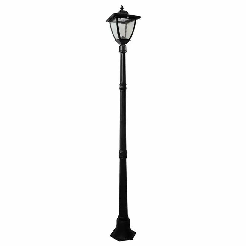 Bayport 72 in. Outdoor Black Solar Lamp Post with Super Bright Natural White LED
