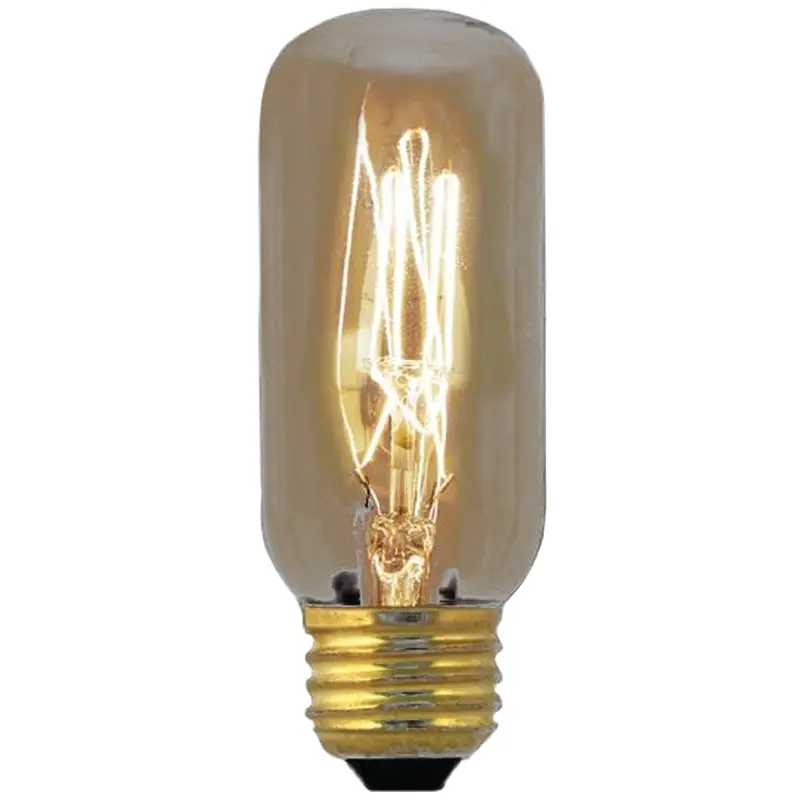 Feit Electric BP60T12/RP Incandescent Bulb, 60 W, T12 Lamp, Medium E26 Lamp Base, 150 Lumens, 2200 K Color Temp