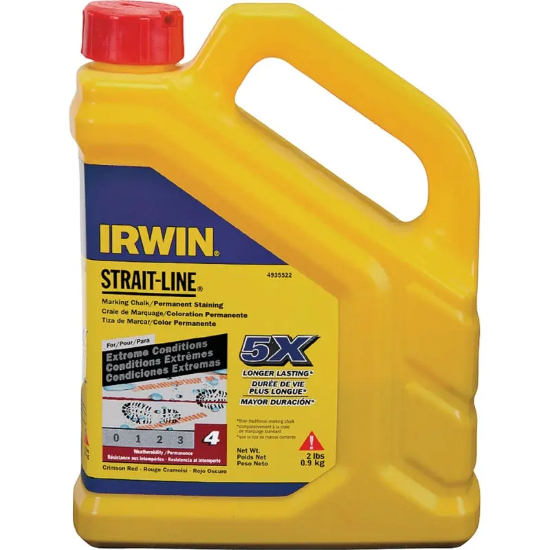 Irwin 4935522 Marking Chalk Refill, Crimson Red, Permanent