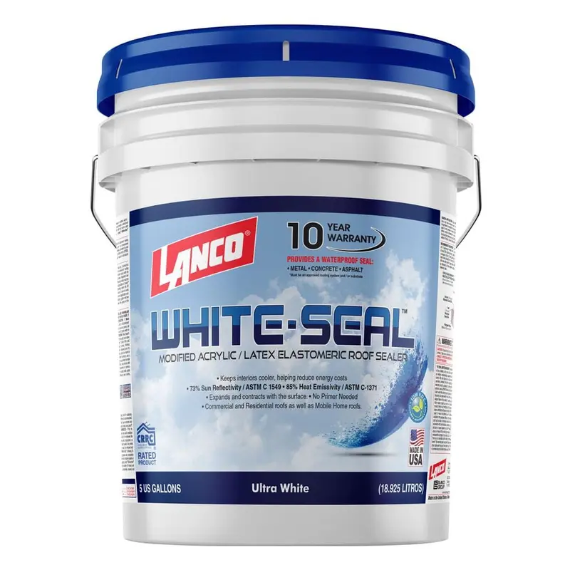 5 Gal. White-Seal 100% Acrylic Elastomeric Reflective Roof Coating with High Dirt Pick-Up Resistance60 / pail