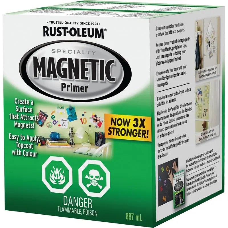 Rust-Oleum 267397 Magnetic Primer, Flat, Light Gray, 887 mL