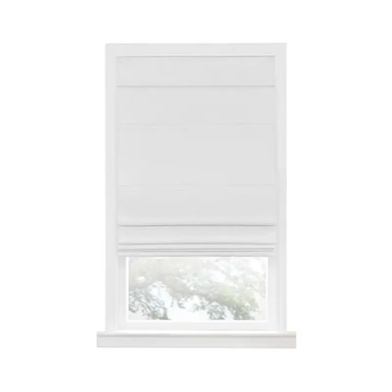 Achim Blackout Roman Shade 33-in x White Blackout Cordless Roman Shade