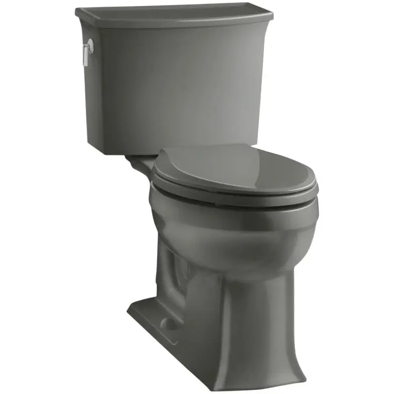 Archer Comfort Height 2-piece 1.28 GPF Single Flush Elongated Toilet with AquaPiston Flushing Technology in Thunder GreyElongated / Biscuit / 96.5