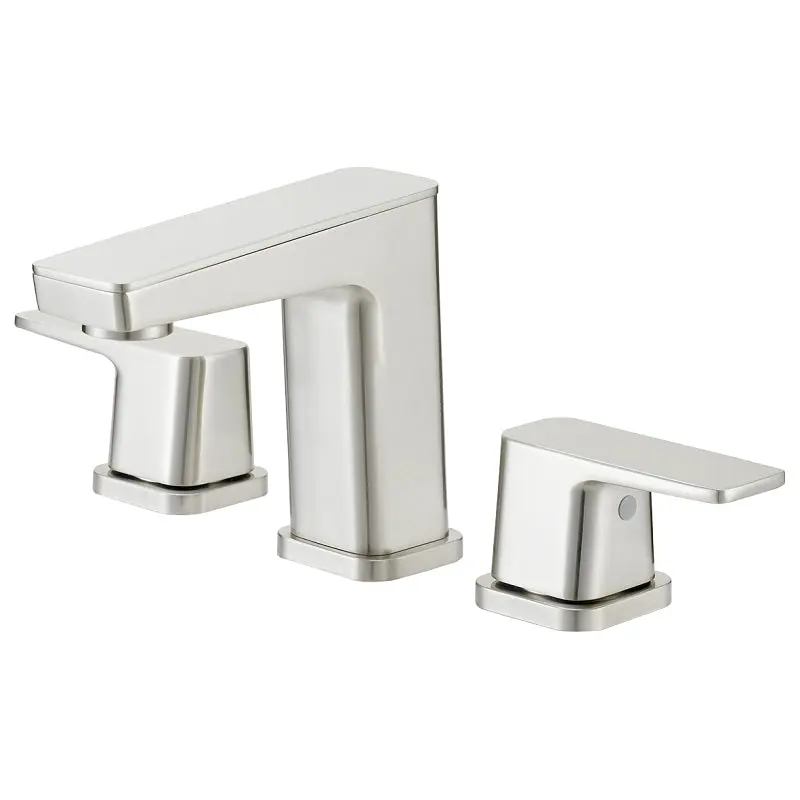 Boston Harbor Lavatory Faucet, 1.2 gpm, 2-Faucet Handle, 3-Faucet Hole, Brass/Zinc/Plastic, Brushed Nickel