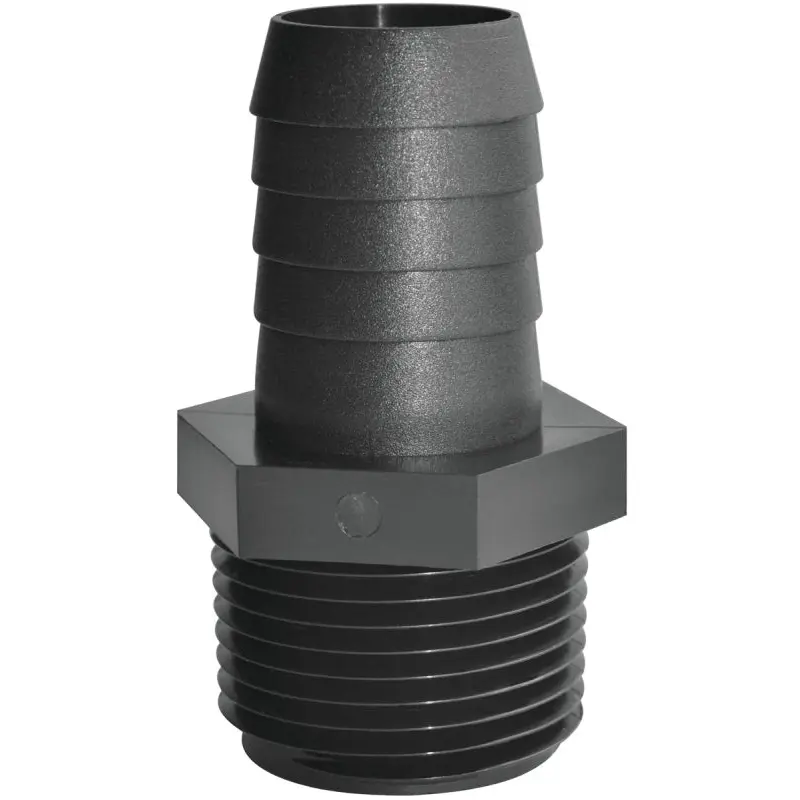 Green Leaf A1414P Pipe to Hose Adapter, Straight, Polypropylene, Black