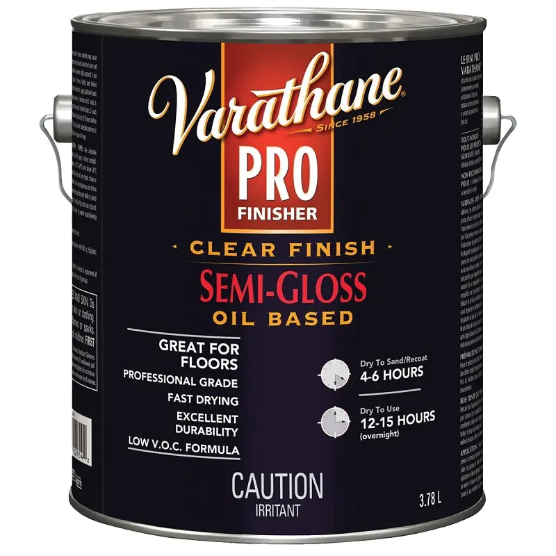 Varathane 271386 Finish, Semi-Gloss, Liquid, Clear, 3.78 L