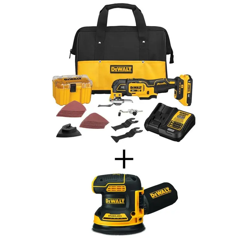 20-Volt MAX Lithium-Ion Cordless Brushless Oscillating Tool Kit with 20V Brushless 5 in. Random Orbit Sander(Tool-Only)6.8 / bundle