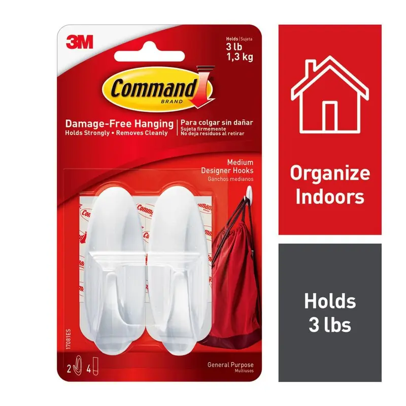3 lb. 3 in. Plastic Medium Designer Hooks (2-Hooks, 4-Strips)