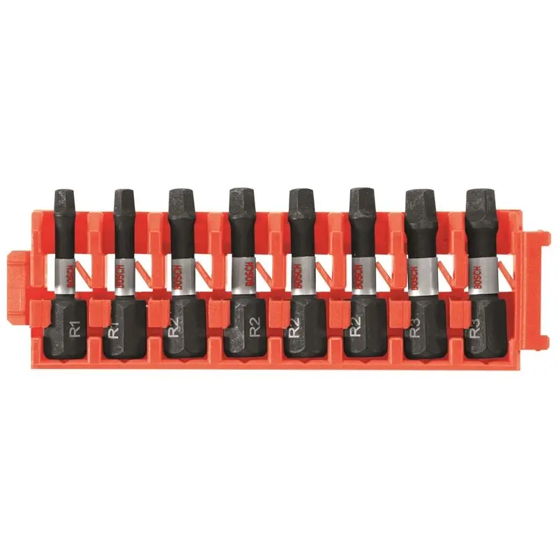 Bosch | CCSSQV108 8 pc. Impact Tough Square 1 In. Insert Bits with Clip for Custom Case System