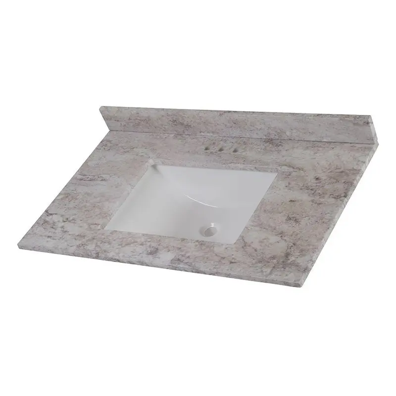 37 in. W x 22 in. D Stone Effects Vanity Top in Winter Mist with White Sink33.06 / Silver Ash