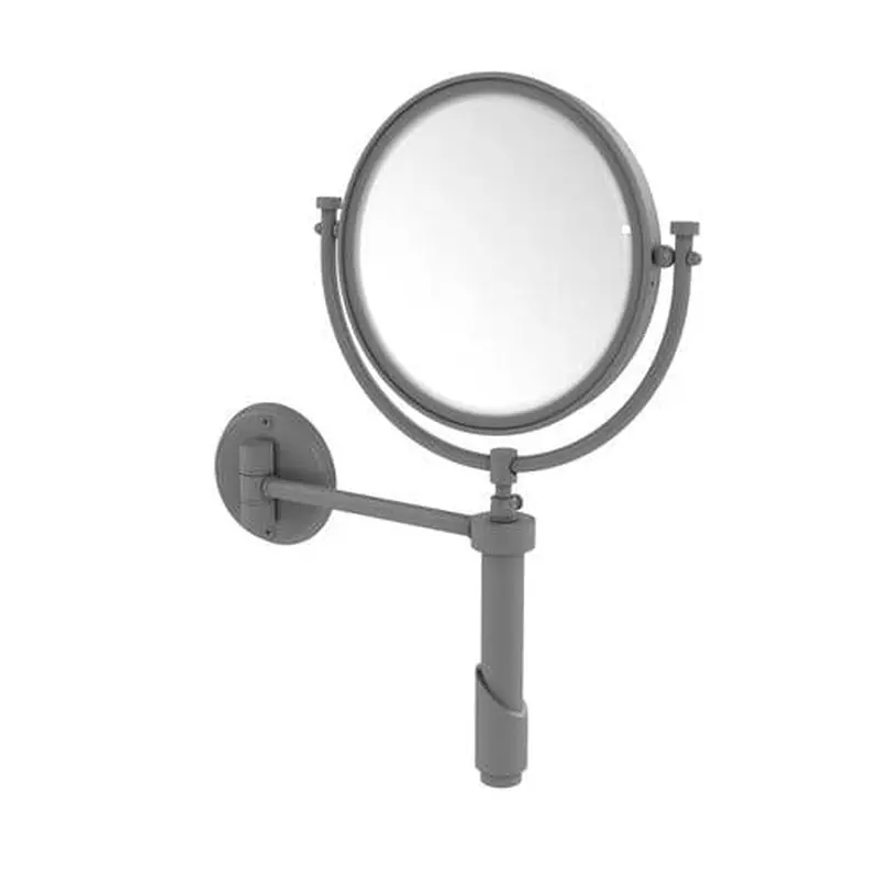 Allied Brass Tribecca 8-in x 15-in Matte Gray Double-Sided Magnifying Wall-Mounted Vanity Mirror