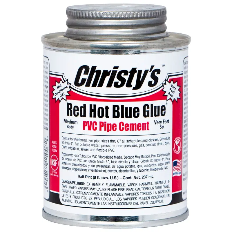 Christy's RH-RHBV-HP-36 Solvent Cement, 0.5 pt, Can, Medium Syrupy Liquid, Blue