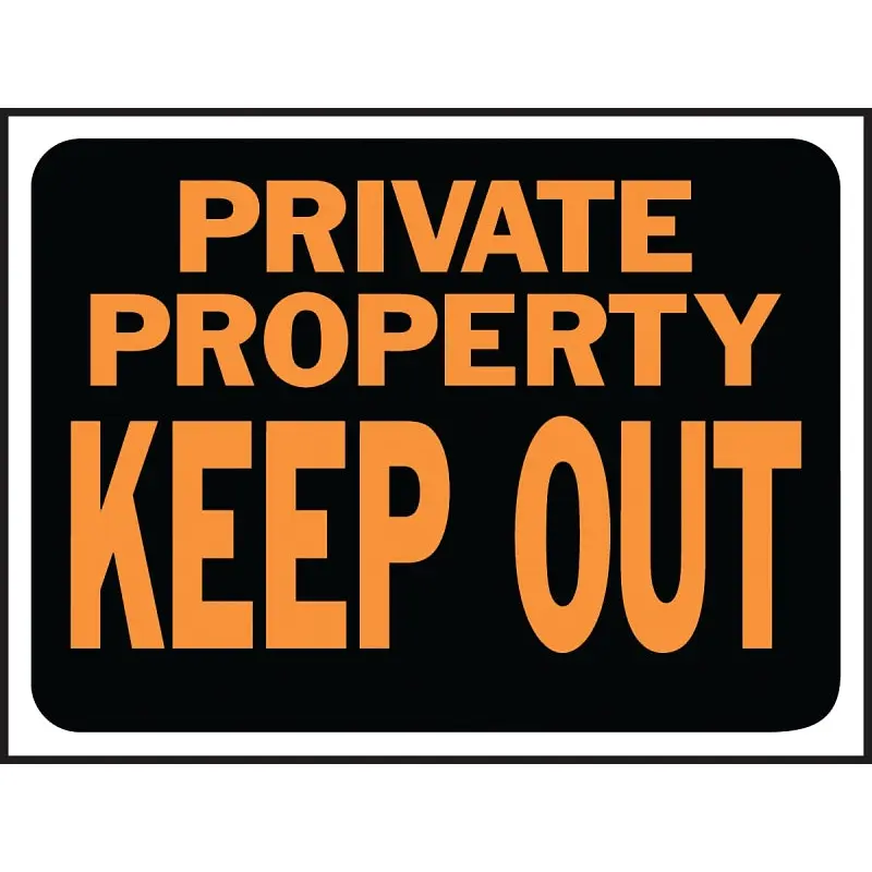Hy-Ko Hy-Glo Series 3016 Identification Sign, Rectangular, PRIVATE PROPERTY KEEP OUT, Fluorescent Orange Legend, Plastic