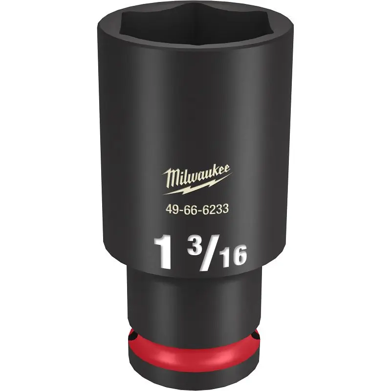 Milwaukee SHOCKWAVE Impact Duty Series 49-66-6233 Deep Impact Socket, 1-3/16 in Socket, 1/2 in Drive, Square Drive