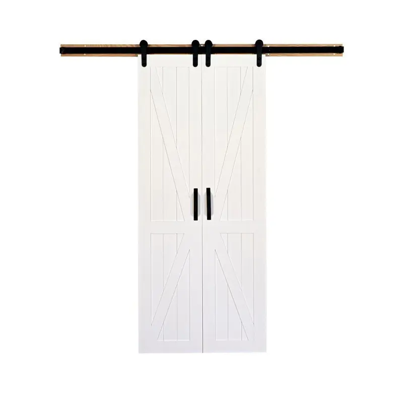 36 in. x 84 in. Board and Batten Primed Solid Wood Split Barn Door with Hardware Kit40 / each
