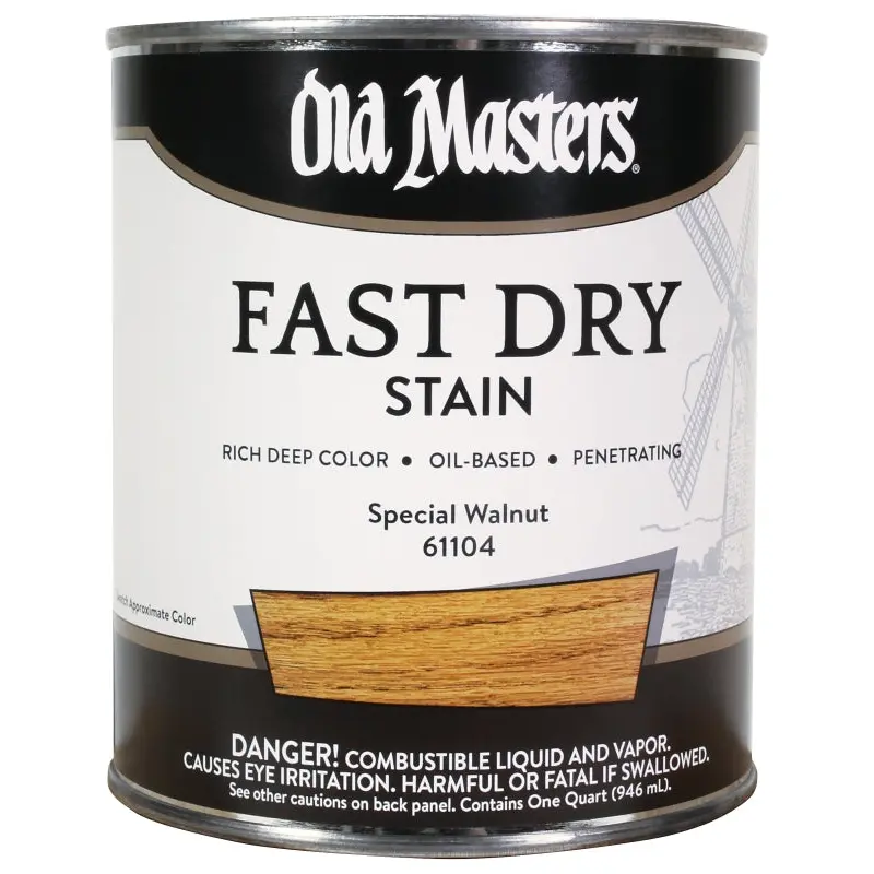 Old Masters 61104 Fast Dry Stain, Special Walnut, Liquid, 1 qt