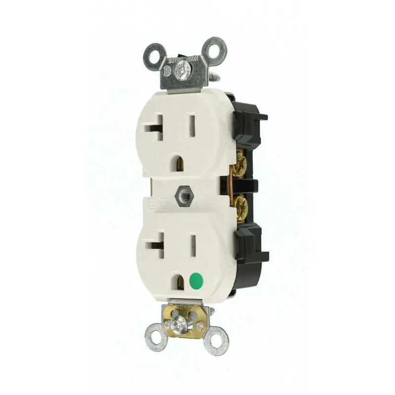 20-Amp Hospital Grade Extra Heavy Duty Self Grounding Duplex Outlet, WhiteWhite / 0.2016 / 1