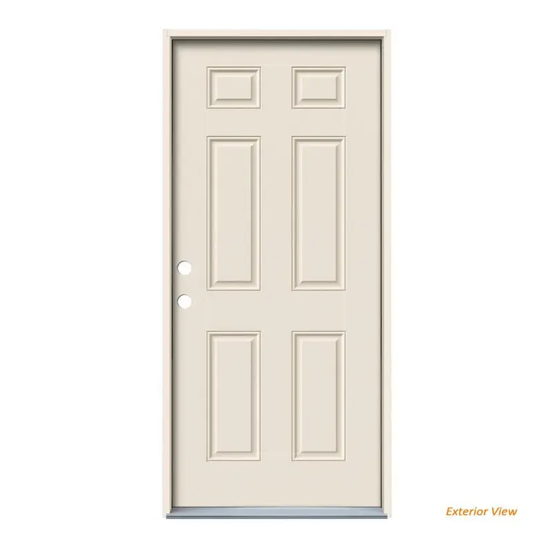 36 in. x 80 in. 6-Panel Primed Steel Prehung Right-Hand Inswing Front DoorPrimed / 32 x 80 / Left-Hand/Inswing