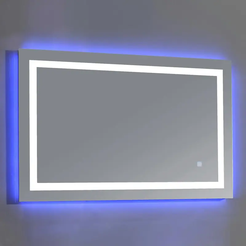 43.3 in. W x 27.6 in. H Frameless Rectangular LED Light Bathroom Vanity Mirror in Mirror20.50 / box