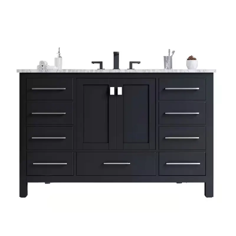 Aberdeen 42 in. W x 22 in. D x 34 in. H Single Bath Vanity in Espresso with White Carrara Marble Top with White Sink