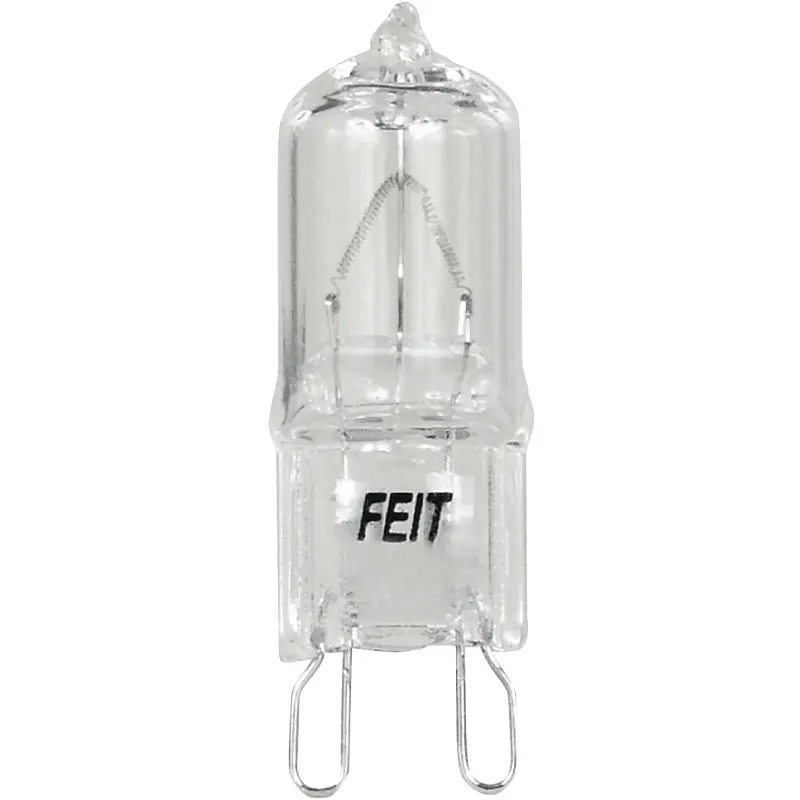 Feit Electric BPQ40/G9/CAN Halogen Bulb, 40 W, G9 Lamp Base, JCD T3 Lamp, 3000 K Color Temp, 2000 hr Average Life