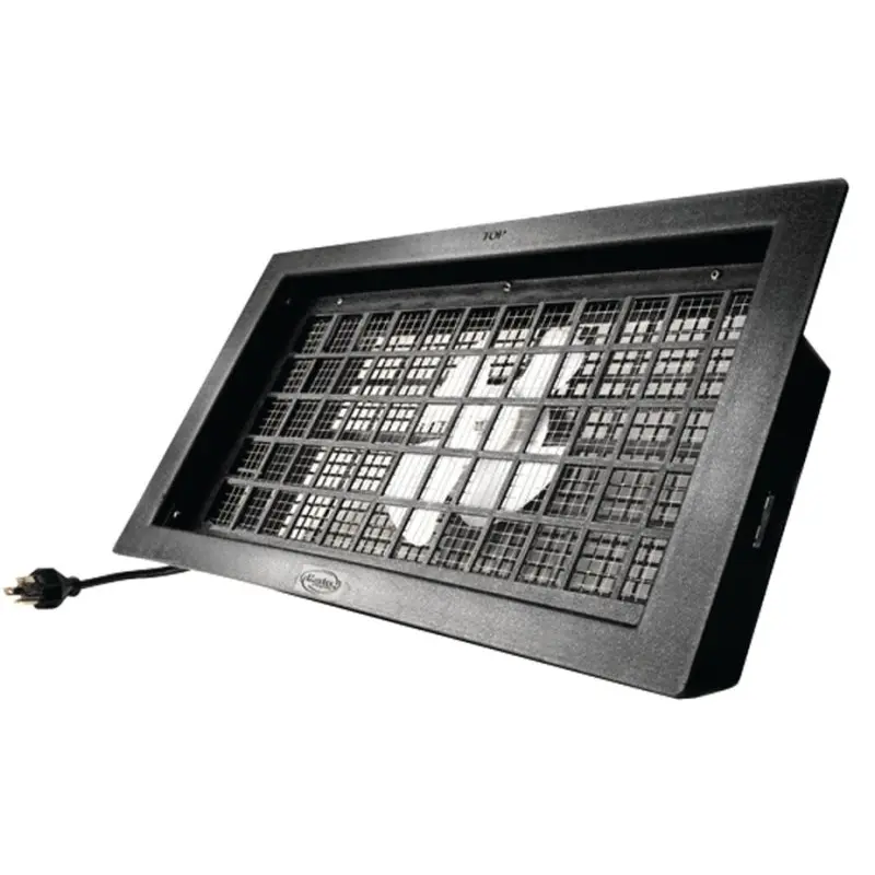 Master Flow PFV1 Powered Foundation Vent, 16 in W, 8 in H, 57 sq-in Net Free Ventilating Area, Polyethylene, Black