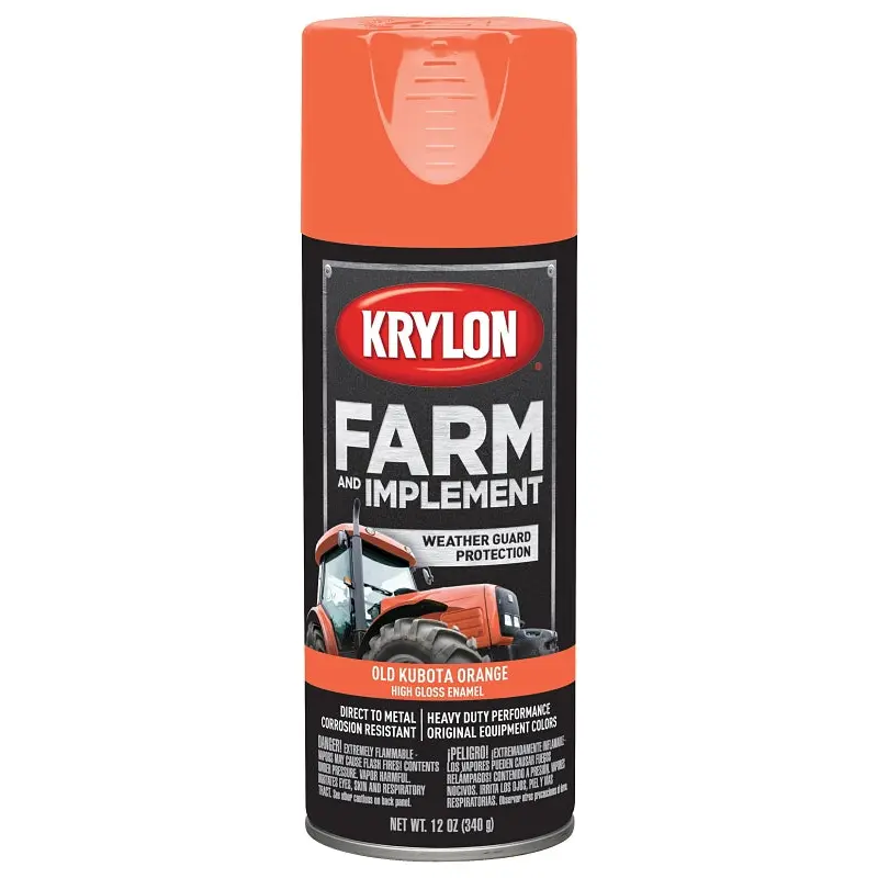 Krylon K01946000 Farm Equipment Spray, High-Gloss, Old Kubota Orange, 12 oz
