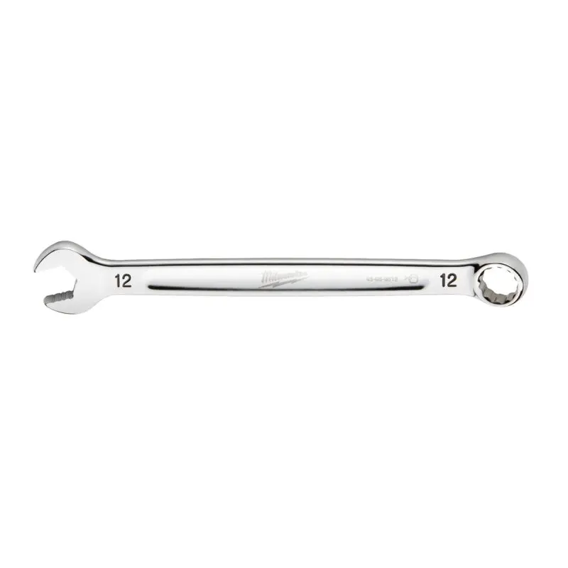 Milwaukee 45-96-9512 Combination Wrench, Metric, 12 mm Head, 6.77 in L, 12-Point, Steel, Chrome