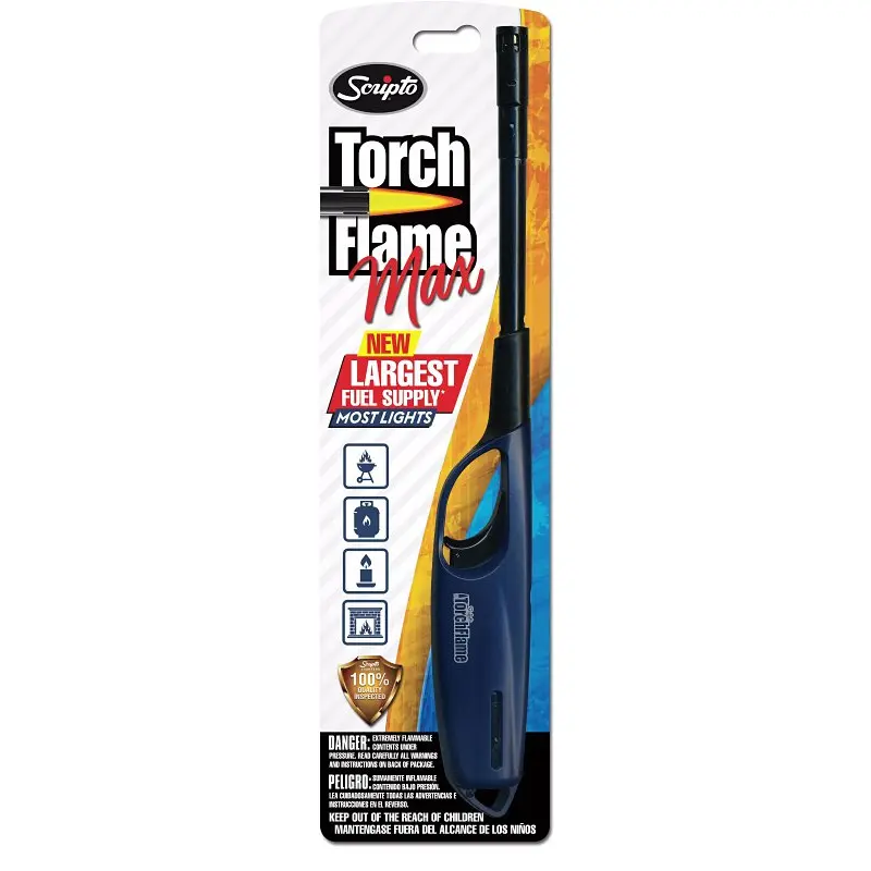 Scripto HW12 Utility Lighter, Butane, Black/Yellow