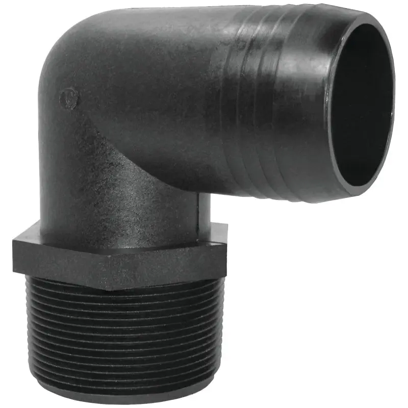 Green Leaf EL3838P Hose to Pipe Elbow, Polypropylene, Black