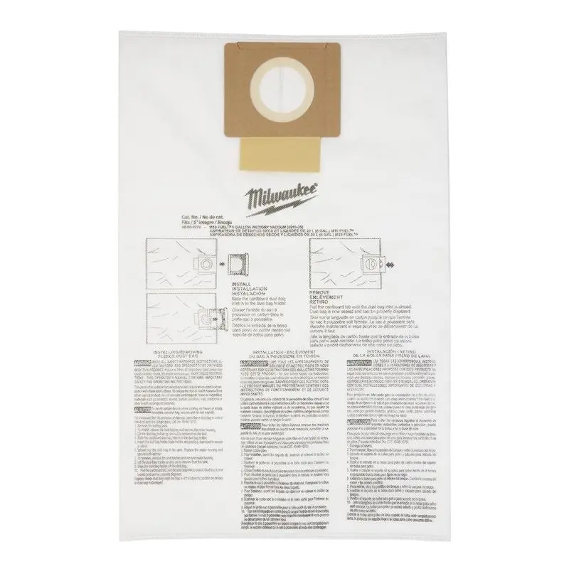 Milwaukee 49-90-1979 Fleece Dust Bags (5PK) - 6 Gallon
