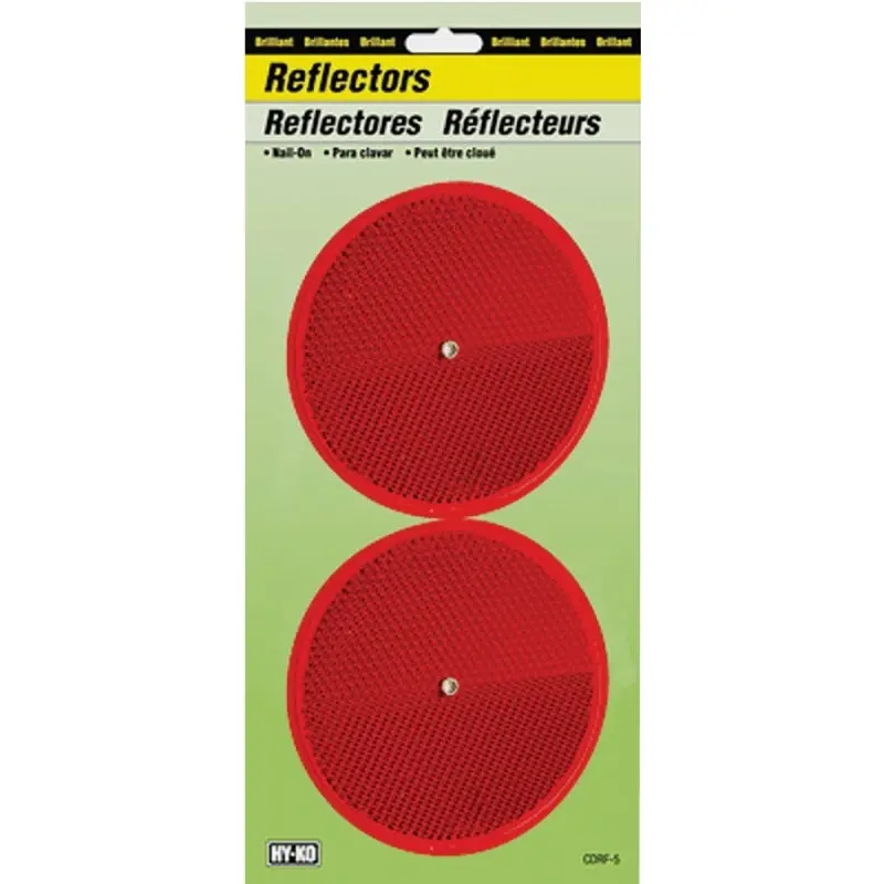 Hy-Ko CDRF-5R Carded Reflector, 9.63 in L Post, Red Reflector