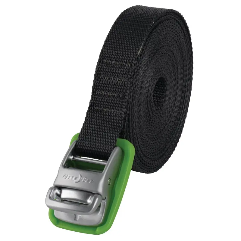 Nite Ize CJWR18-09-R6 Tie-Down Strap, 1 in W, 18 ft L, Polypropylene, Black/Lime, 700 lb