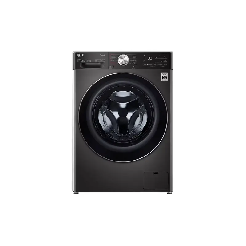 12/8kg Front Load Washer & Dryer, AI DD, Black Steel Color