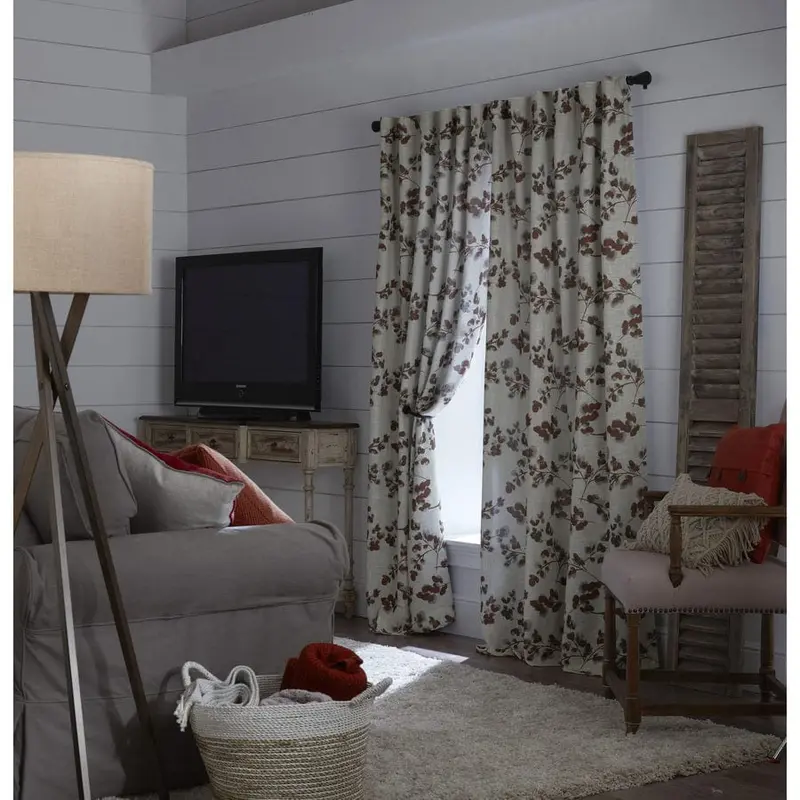 allen   roth AR Northley 84-in Spice Polyester Room Darkening Thermal Lined Single Curtain Panel