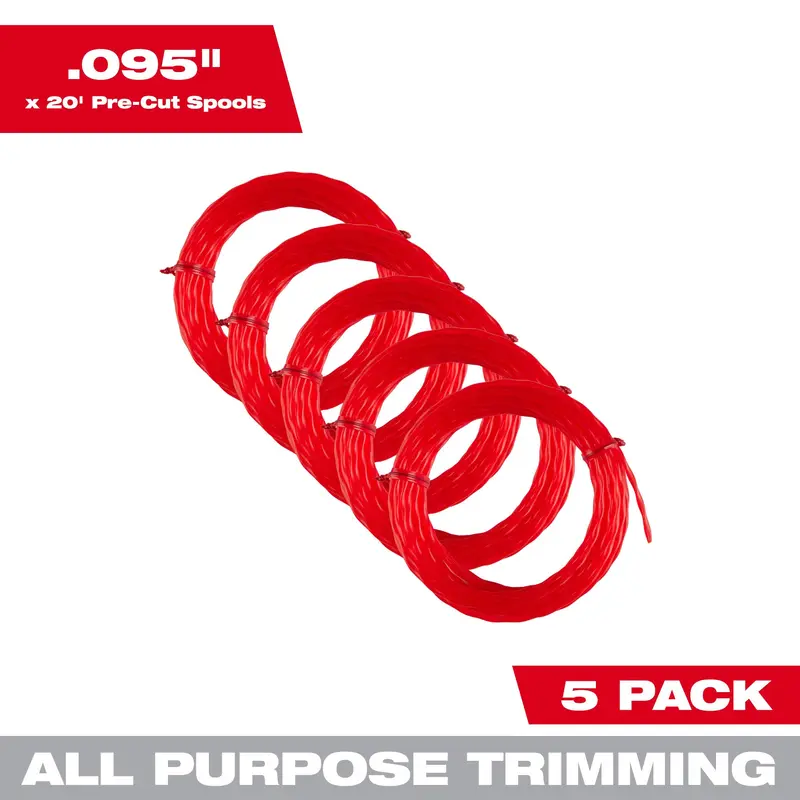 Milwaukee 49-16-2782 095" x 20 (5 pk) Pre-Cut Twisted Trimmer Line