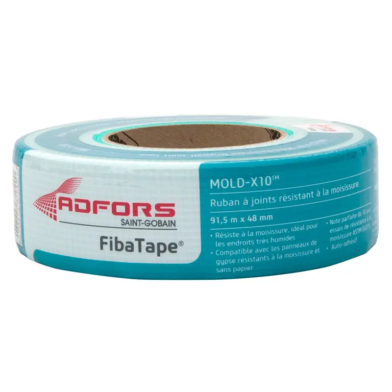 Adfors FibaTape Mold-X10 Series FDW8210-U Drywall Joint Tape, 300 ft L, 1-7/8 in W, Green