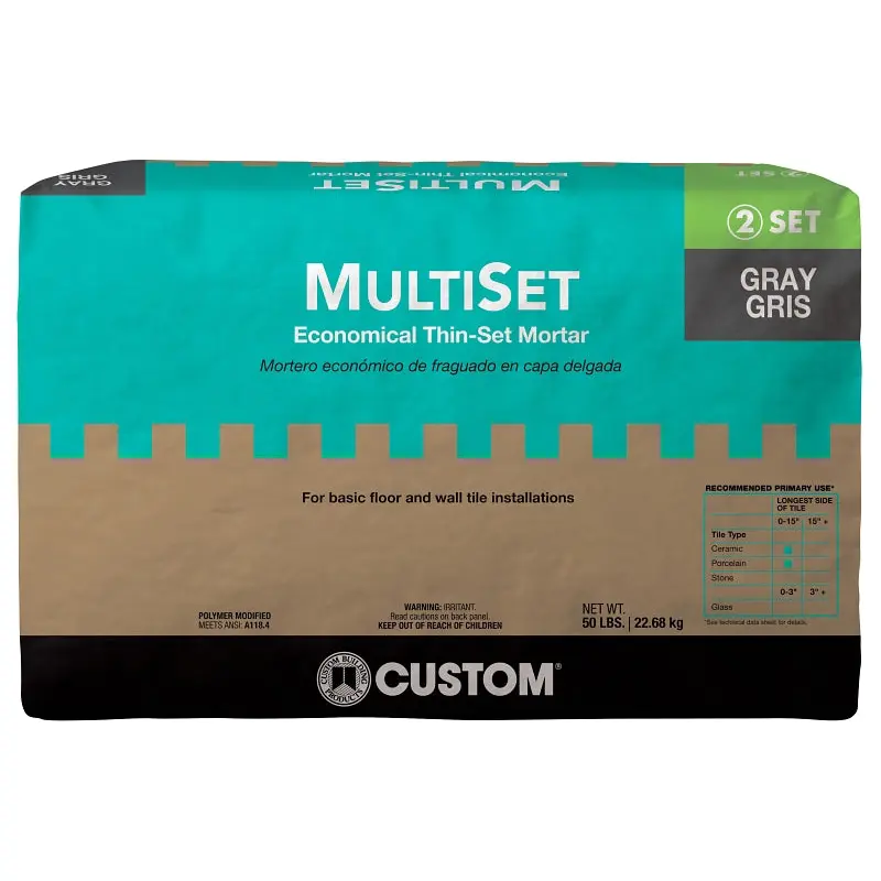 Custom MSMG50 Thinset Mortar, Gray, Powder, 50 lb, Bag