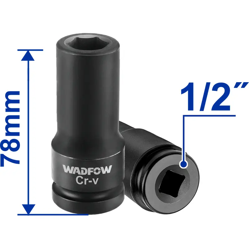 WADFOW 1/2" Deep Impact Socket 19mm