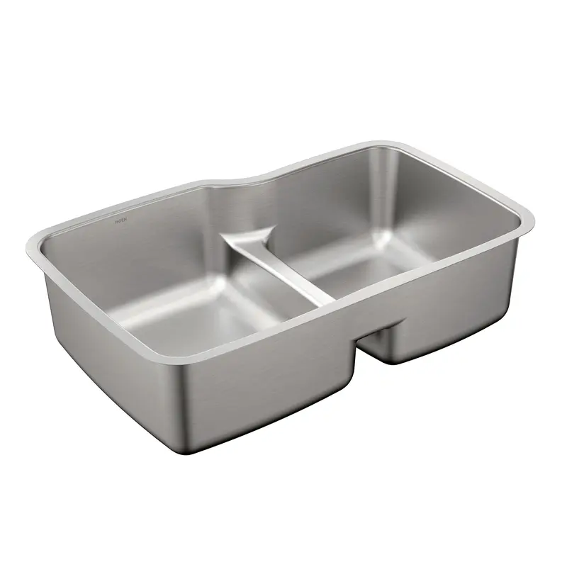 1800 Series Stainless steel 31 57/64" X 20 11/16" 18 Gauge Double Bowl Sink Center DrainStainless