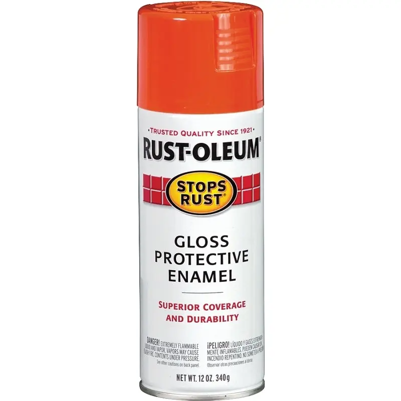 Rust-Oleum 214084 Rust Preventative Spray Paint, Gloss, Orange, 12 oz, Can