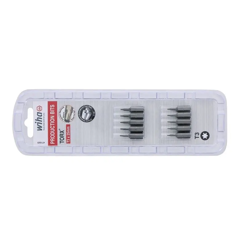 Wiha Torx Insert Bit T3 x 25mm Pack of 10 Bits