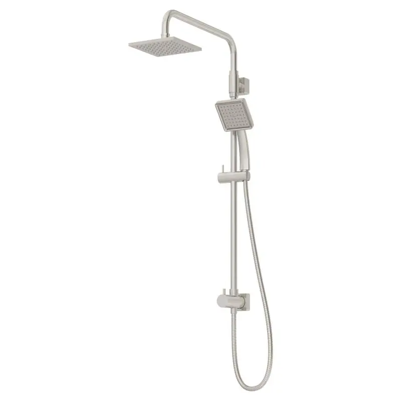 1-spray 6 in. Dual Shower Head and Handheld Shower Head in Satin NickelChrome / 6.80