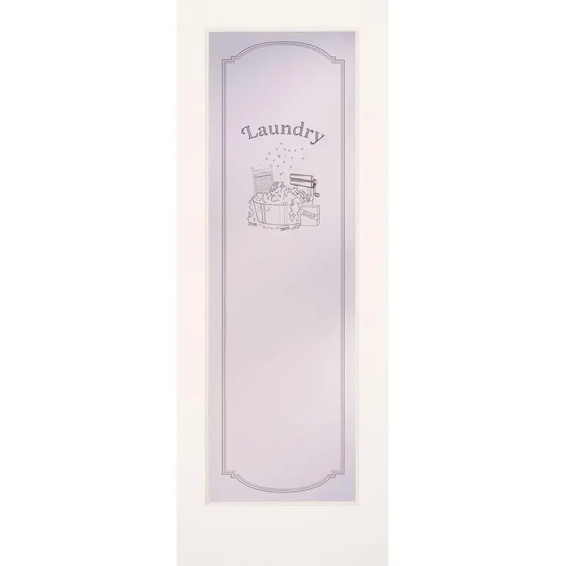 32 in. x 80 in. 1 Lite Laundry Smooth Primed MDF Interior Door SlabNo Bore / Red Oak- Ready to Stain / 36 x 80