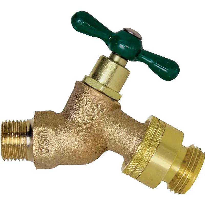 arrowhead 351BFPLF Hose Bibb, 3/4 x 3/4 in Connection, MIP x Hose, 8 to 9 gpm, 125 psi Pressure, Brass Body, Rough