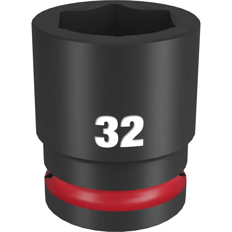 Milwaukee SHOCKWAVE Impact Duty Series 49-66-6370 Shallow Impact Socket, 32 mm Socket, 3/4 in Drive, Square Drive
