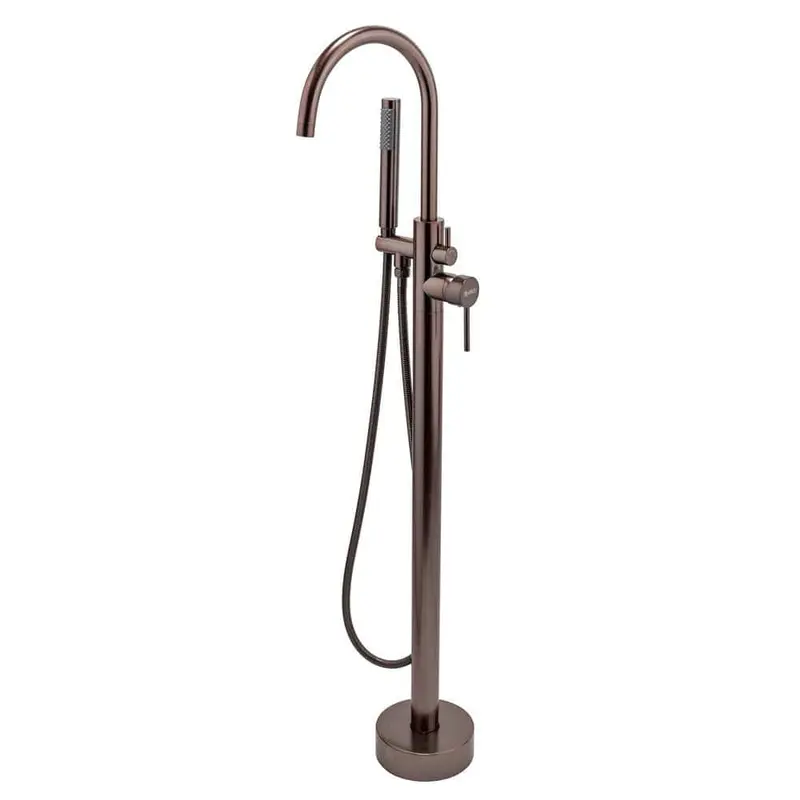 2-Handle 45.47 in. Freestanding Floor Mount Tub Faucet Bathtub Filler with Hand Shower in Brushed Bronze15.4 / box
