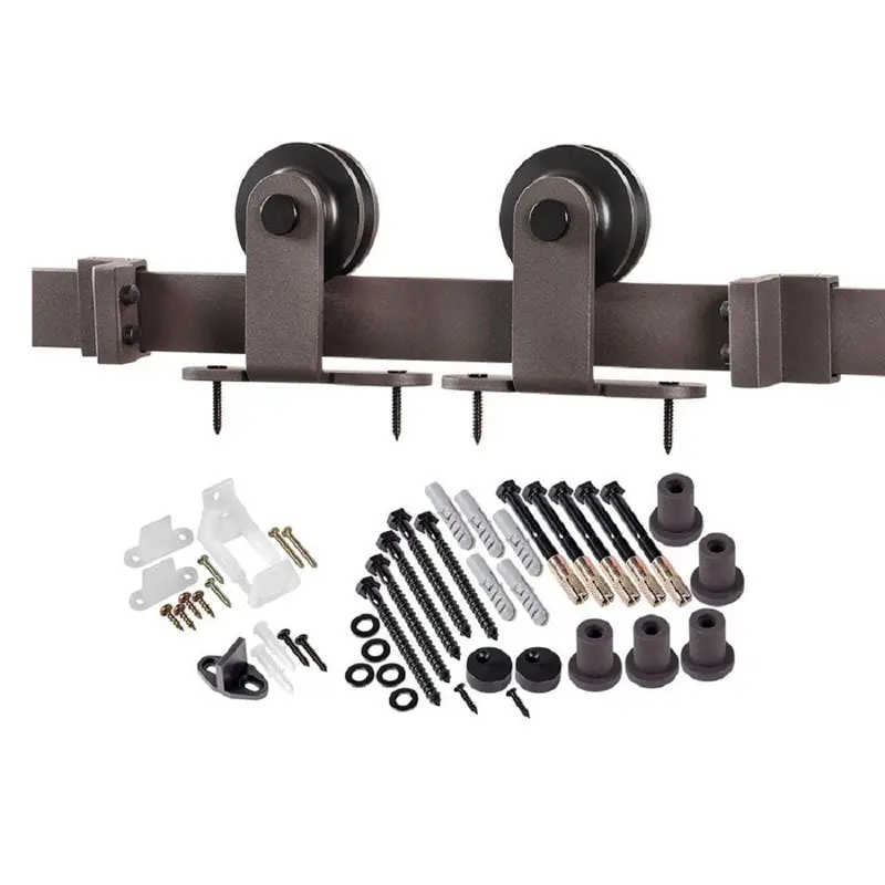 78.75 in. Bronze Top Strap Barn Door HardwareBronze / 16