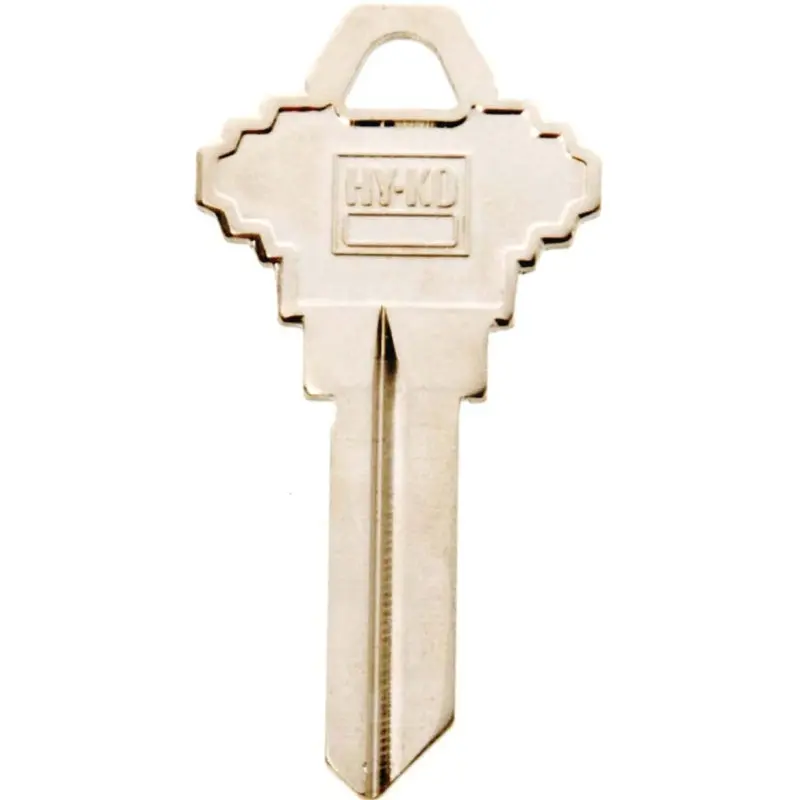 Hy-Ko 11010SC8 Key Blank, Brass, Nickel, For: Schlage Cabinet, House Locks and Padlocks